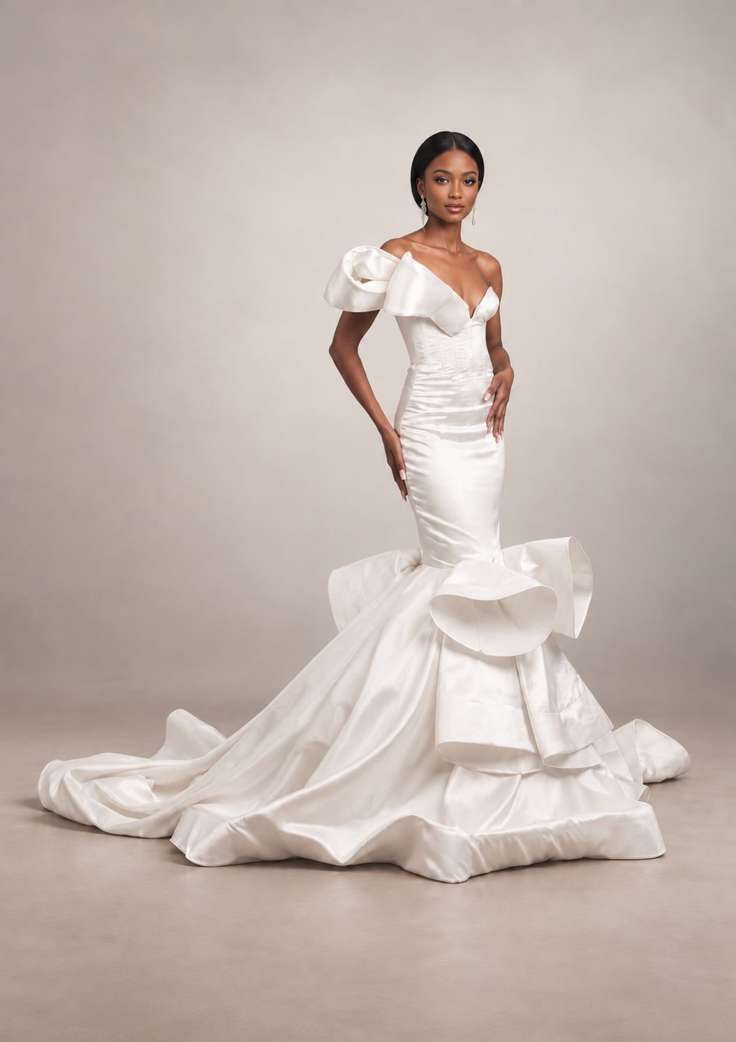 Jane.M structured white corset wedding gown